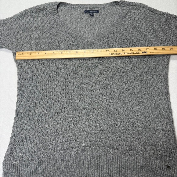 American Eagle Outfitters Sweater Women's XS-S Gray V Neck Knit Sweater Cozy - Picture 5 of 6